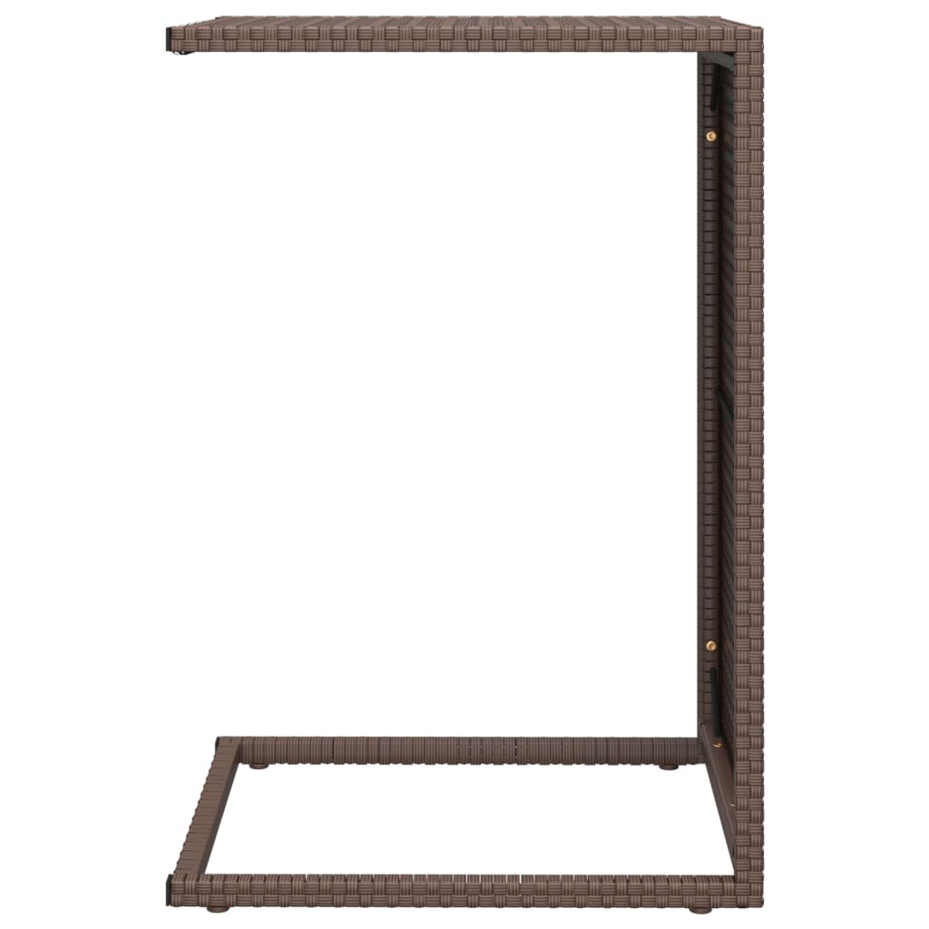 vidaXL Bijzettafel C-vormig 40x35x60 cm poly rattan bruin