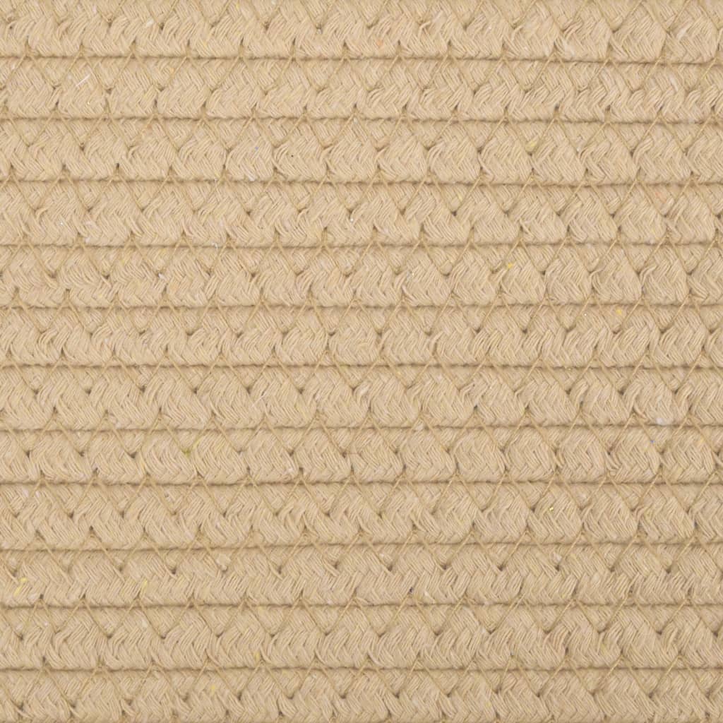 vidaXL Opbergmand Ø 40x25 cm katoen beige en wit