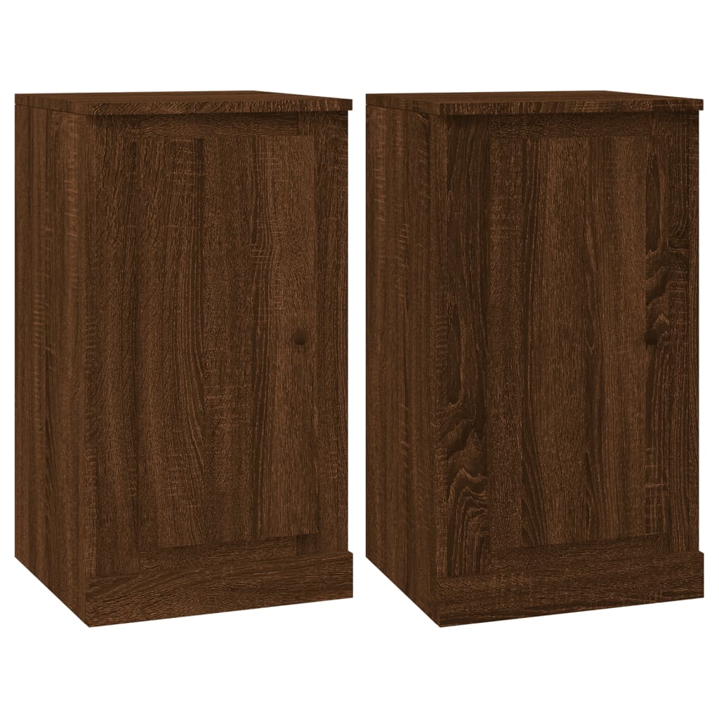 vidaXL Dressoirs 2 st 37,5x35,5x67,5 cm bewerkt hout bruin eikenkleur
