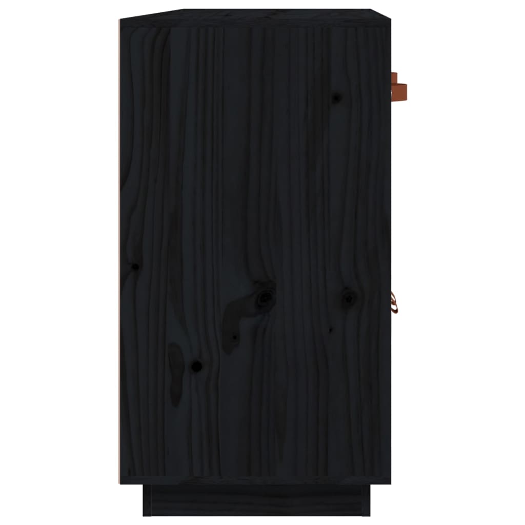 vidaXL Dressoir 98,5x40x75 cm massief grenenhout zwart