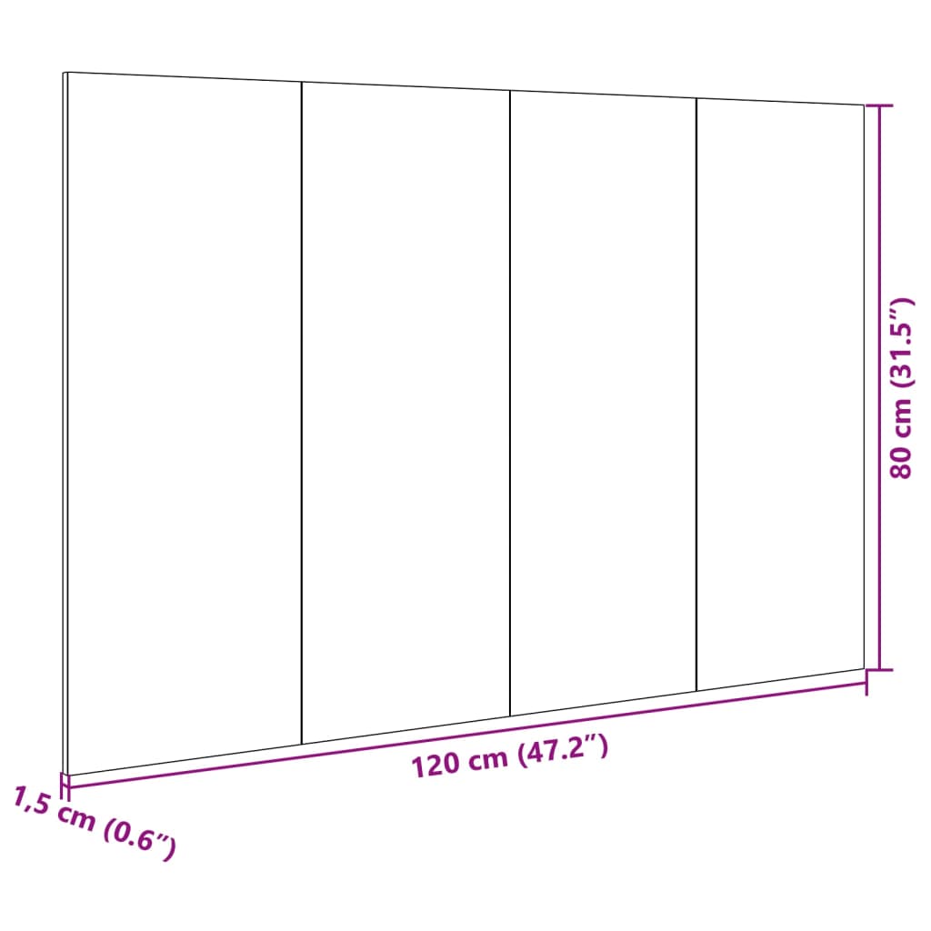 vidaXL Hoofdbord met kastjes 120 cm bewerkt hout sonoma eikenkleurig