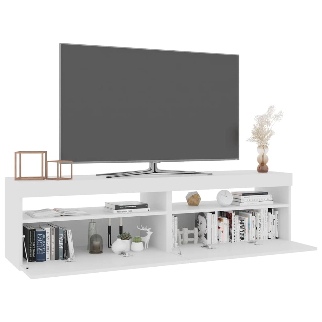vidaXL Tv-meubelen 2 st met LED-verlichting 75x35x40 cm wit