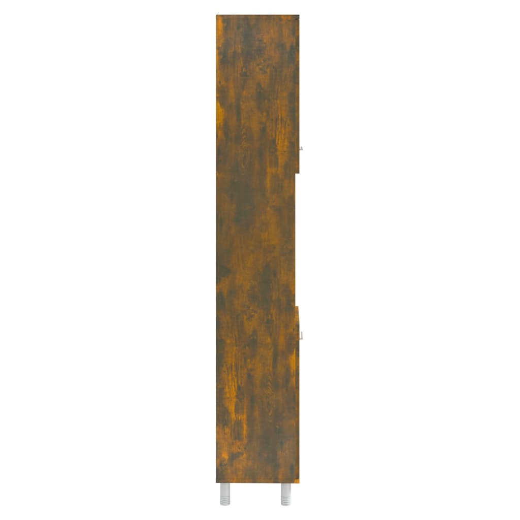 vidaXL Badkamerkast 30x30x179 cm bewerkt hout gerookt eikenkleurig