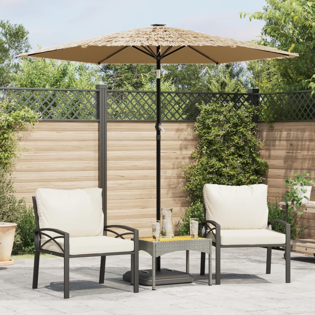 vidaXL Parasol met stalen paal 223x223x213 cm bruin