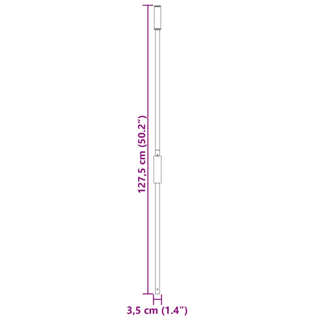 vidaXL Hooivorksteel Ø3,5x127,5 cm zwart staal