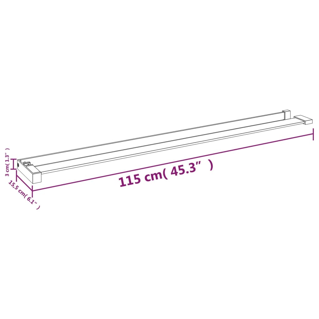 vidaXL Wandschap voor inloopdouchewand 115 cm aluminium wit