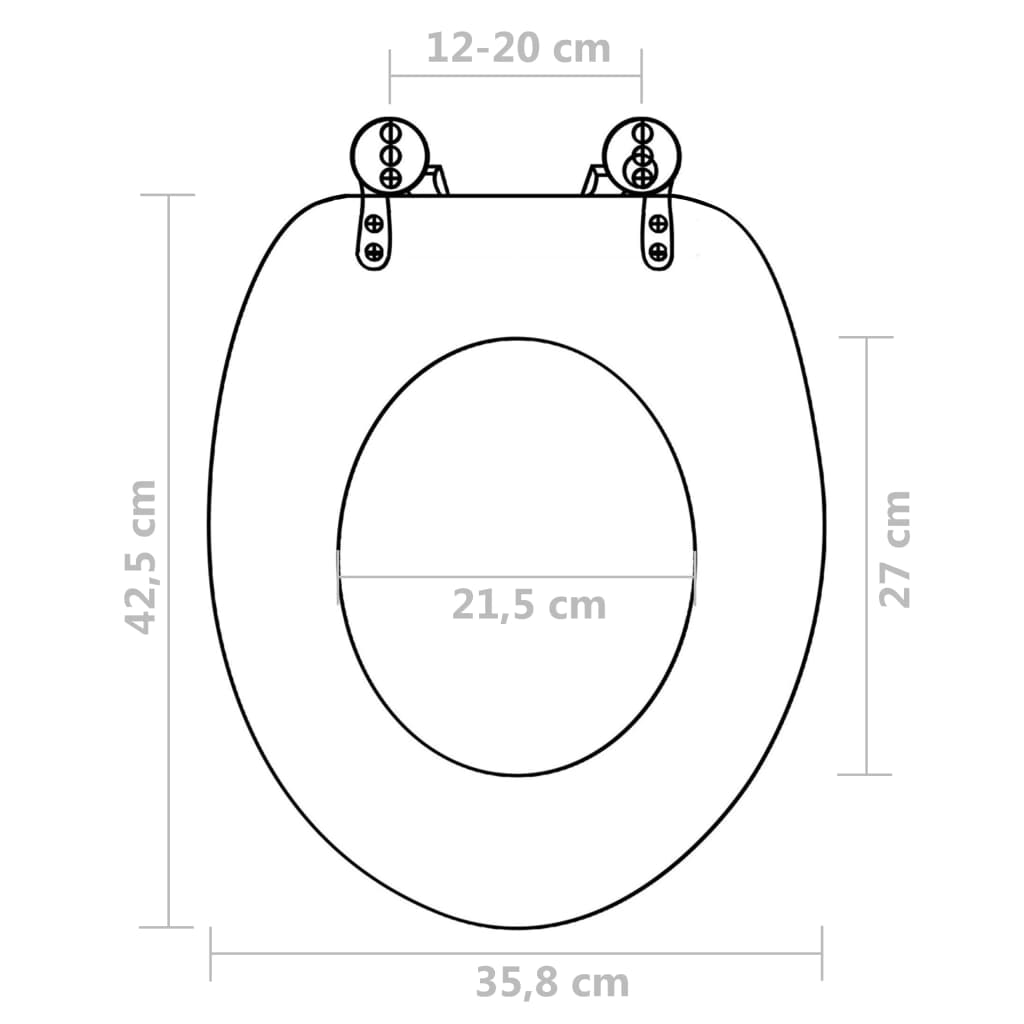 vidaXL Toiletbril simpel ontwerp MDF bruin