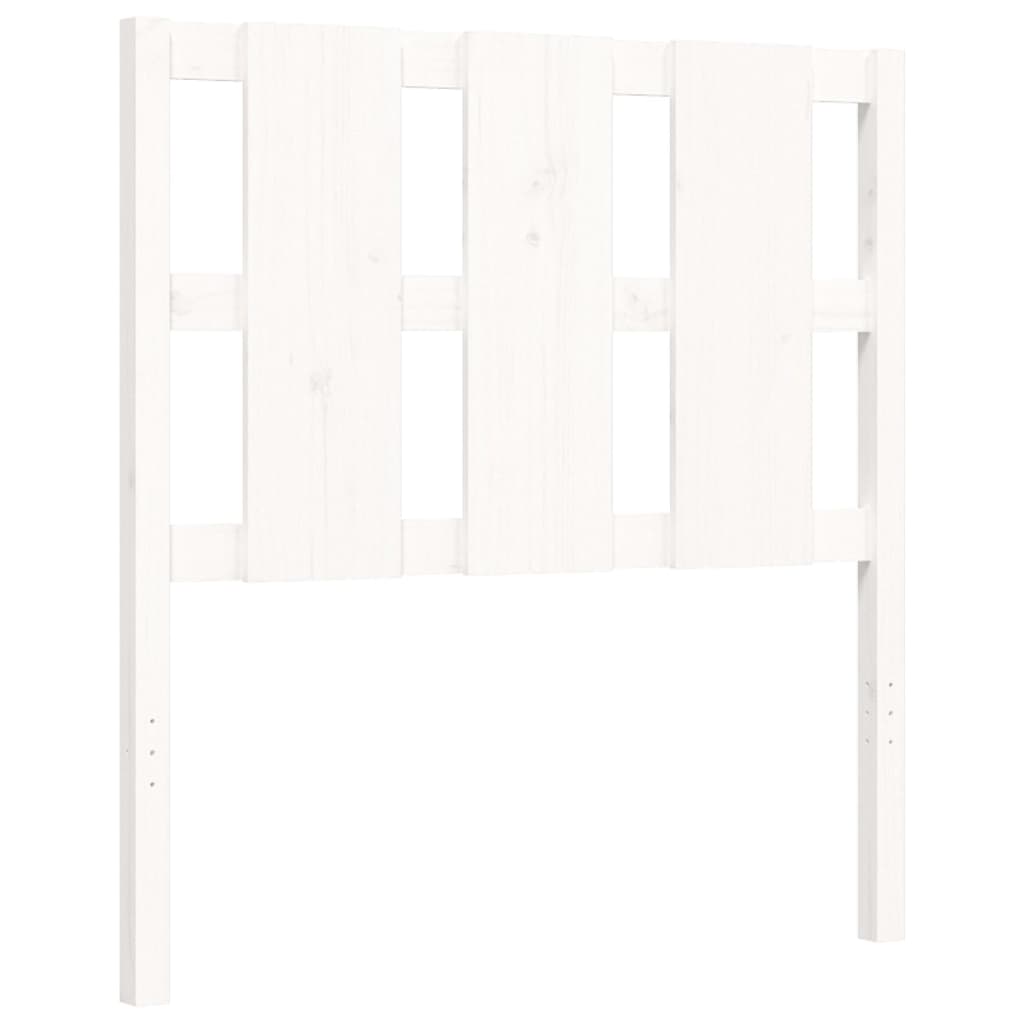 vidaXL Bedframe met hoofdbord massief hout wit