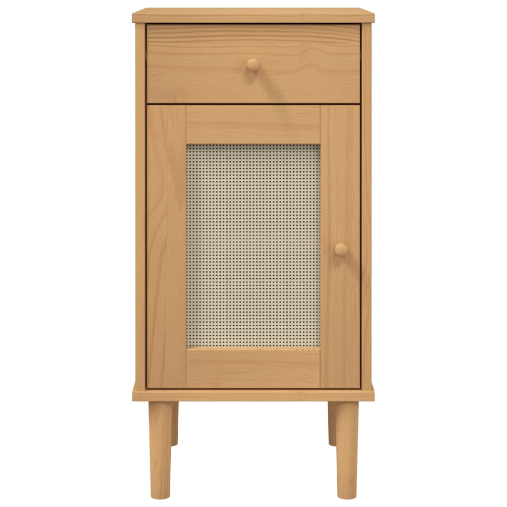 vidaXL Dressoir SENJA rattan-look 80x35x80 cm massief grenenhout bruin