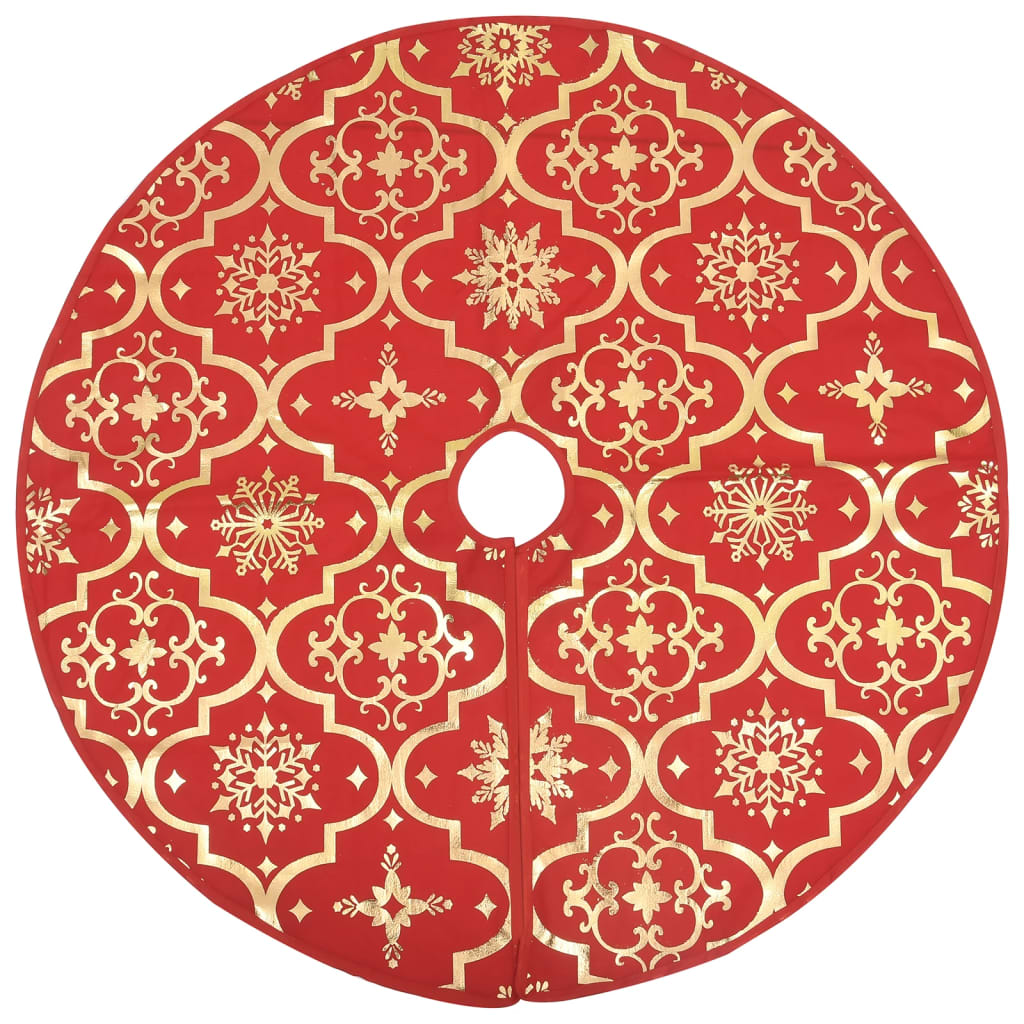 vidaXL Kerstboomrok luxe met sok 90 cm stof rood