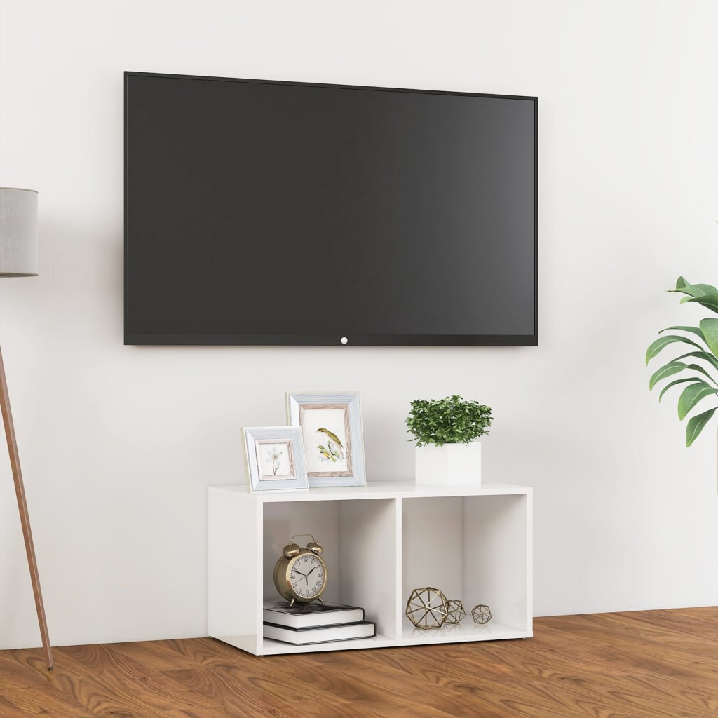 vidaXL Tv-meubel 72x35x36,5 cm bewerkt hout hoogglans wit
