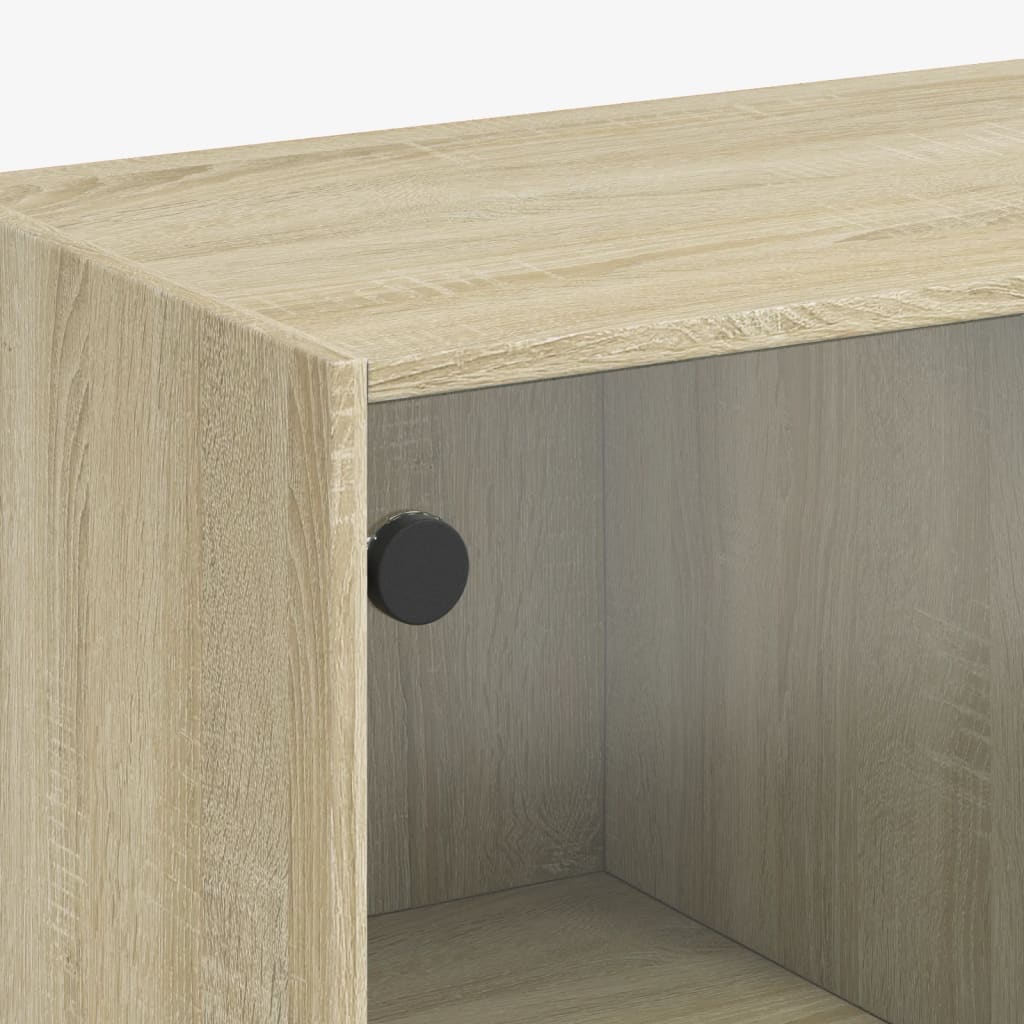 vidaXL Boekenkast met deuren 136x37x142 cm hout sonoma eikenkleurig