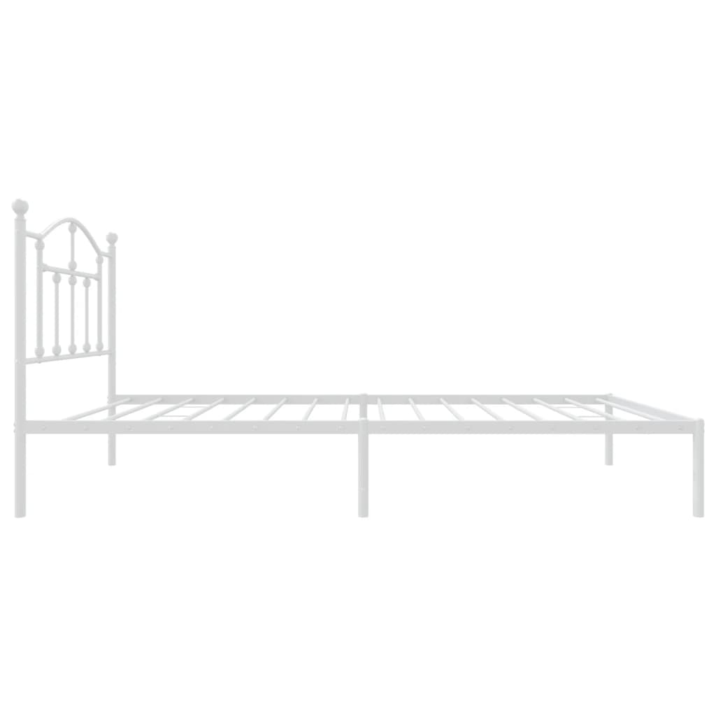 vidaXL Bedframe met hoofdbord metaal wit 90x200 cm