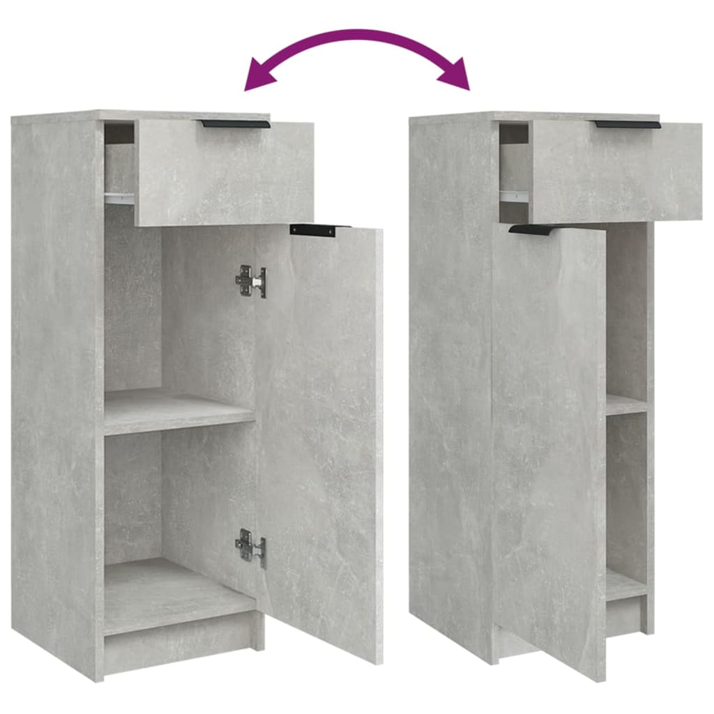 vidaXL 4-delige Badkamerkastenset bewerkt hout betongrijs