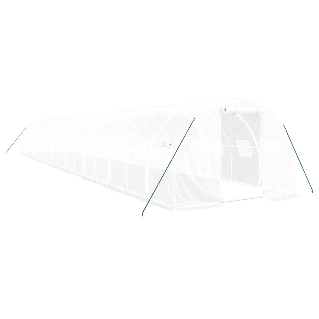 vidaXL Tuinkas met stalen frame 54 m² 18x3x2 m wit