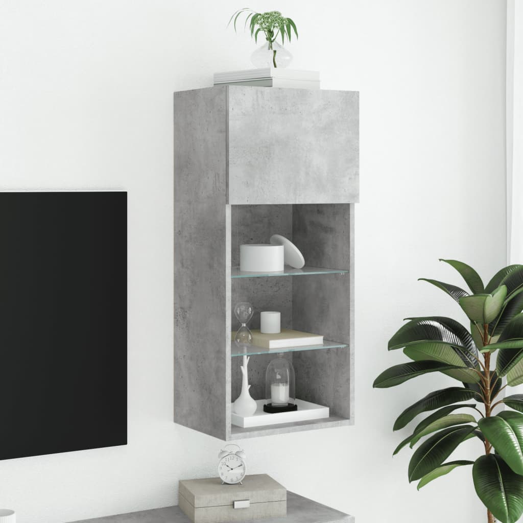 vidaXL Tv-meubel met LED-verlichting 40,5x30x90 cm betongrijs