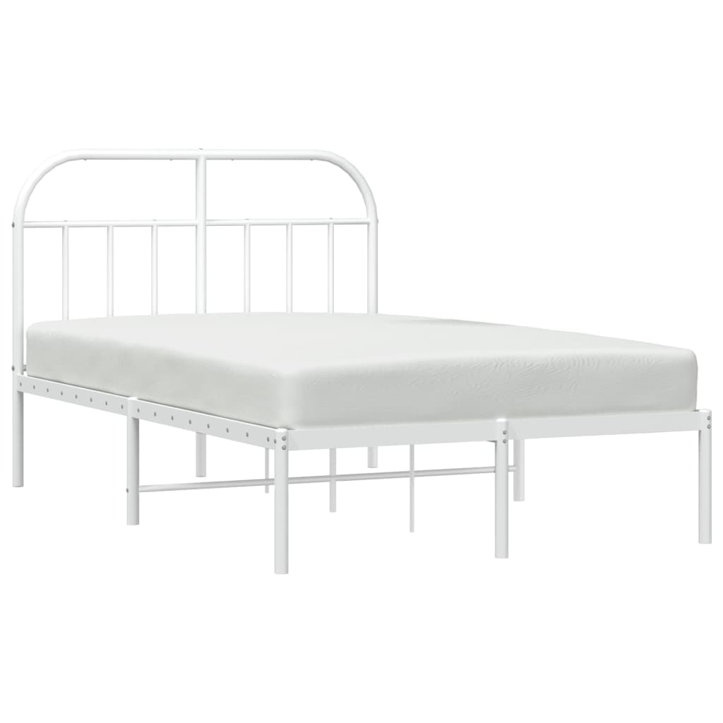 vidaXL Bedframe met hoofdbord metaal wit 120x200 cm