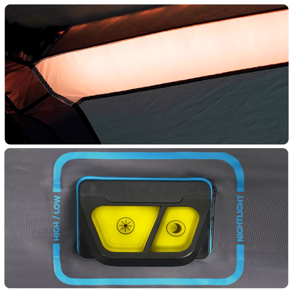 vidaXL Tent 9-persoons waterdicht met LED lichtgroen