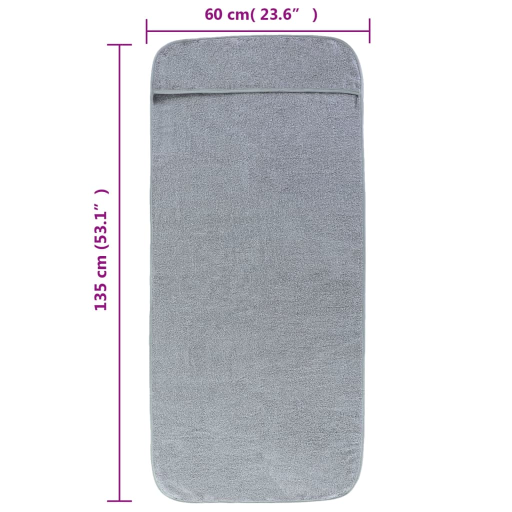 vidaXL Strandhanddoeken 4 st 400 g/m² 60x135 cm stof grijs