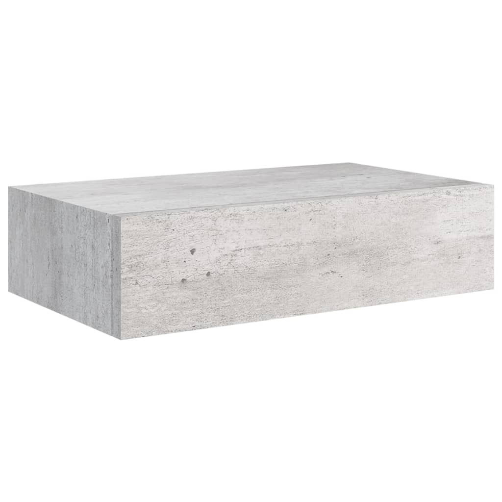 vidaXL Wandschap met lade 40x23,5x10 cm MDF betongrijs