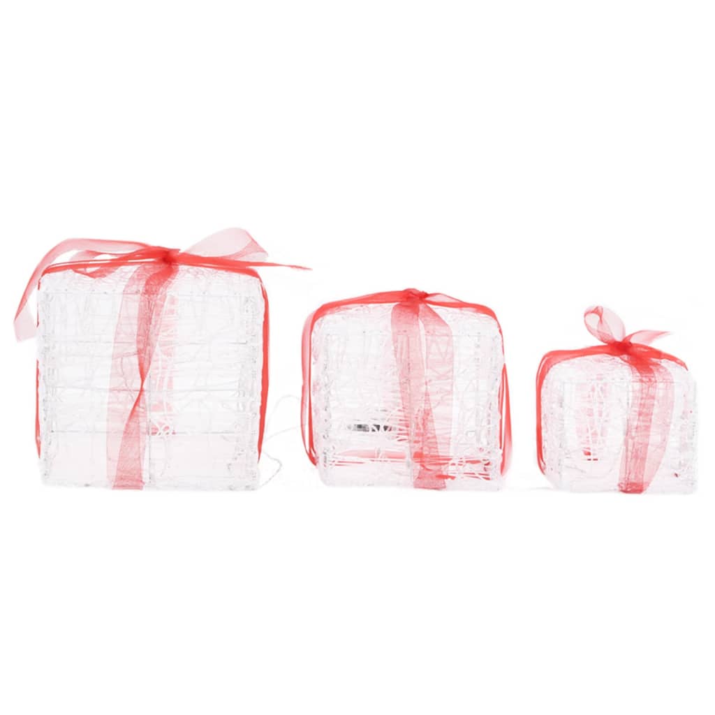 vidaXL Kerstverlichting geschenkdozen 3 st decoratief acryl kleurrijk