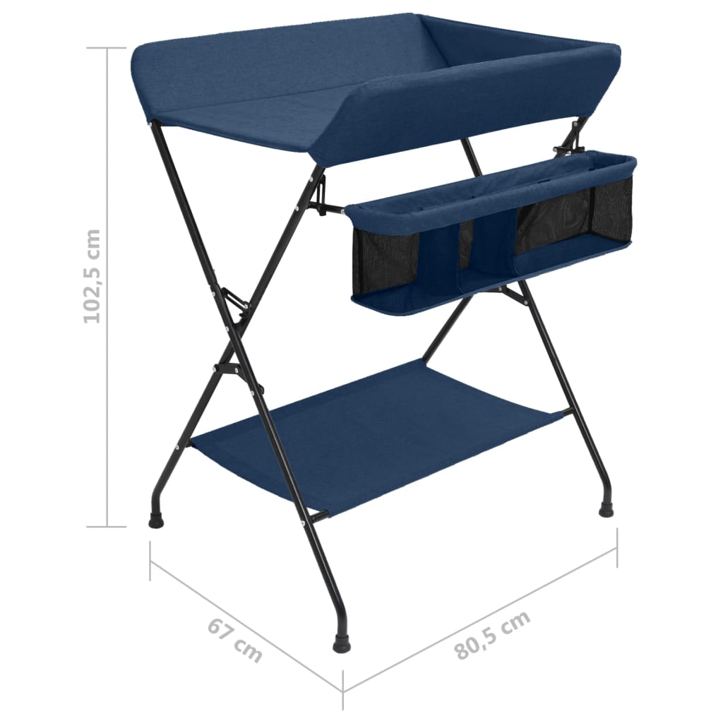 vidaXL Verschoontafel ijzer marineblauw