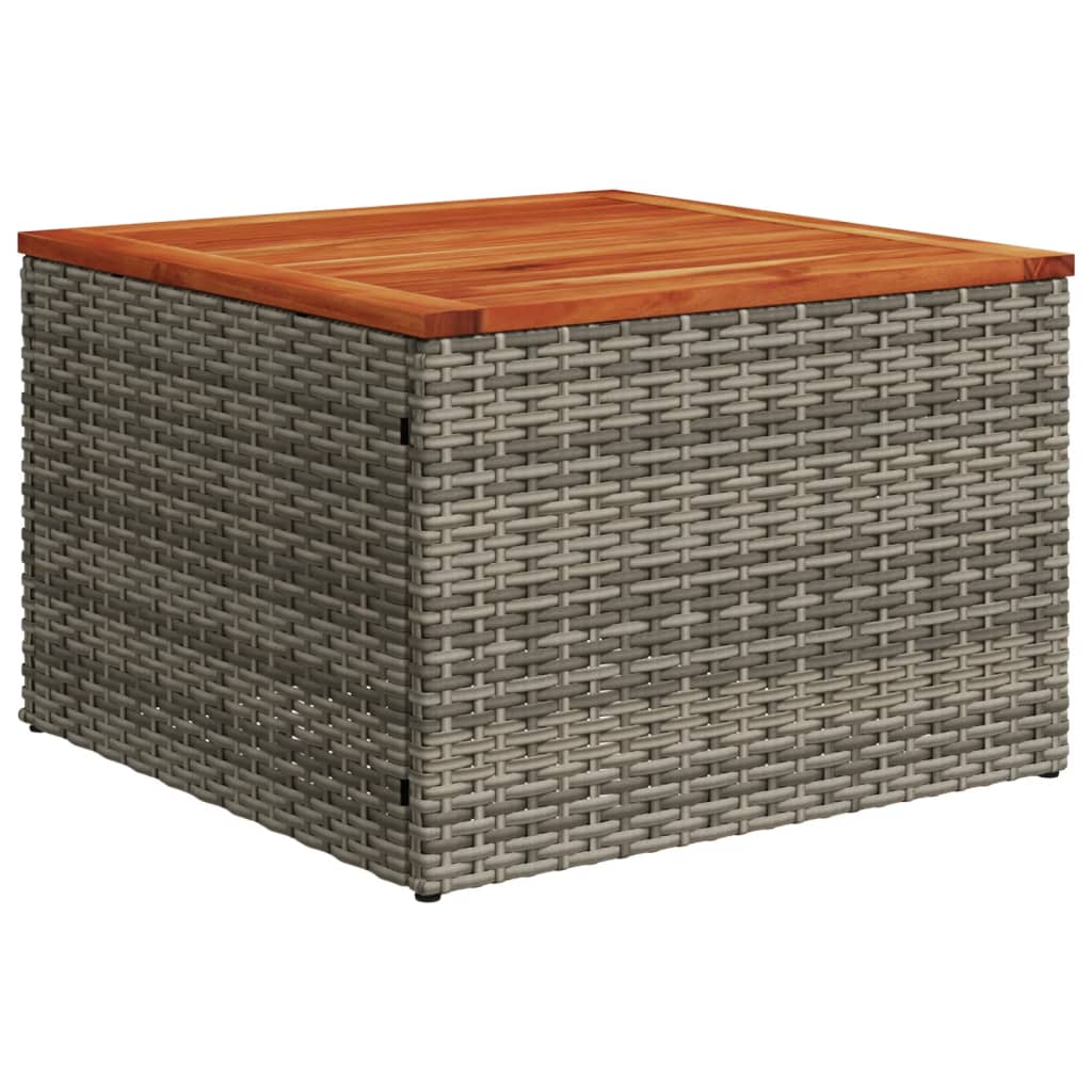 vidaXL 7-delige Loungeset met kussens poly rattan grijs