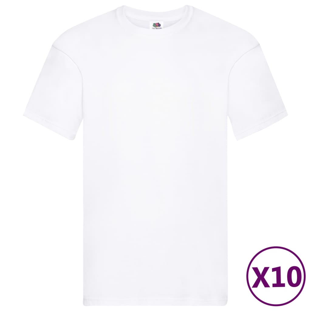 Fruit of the Loom T-shirts Original 10 st XXL katoen wit
