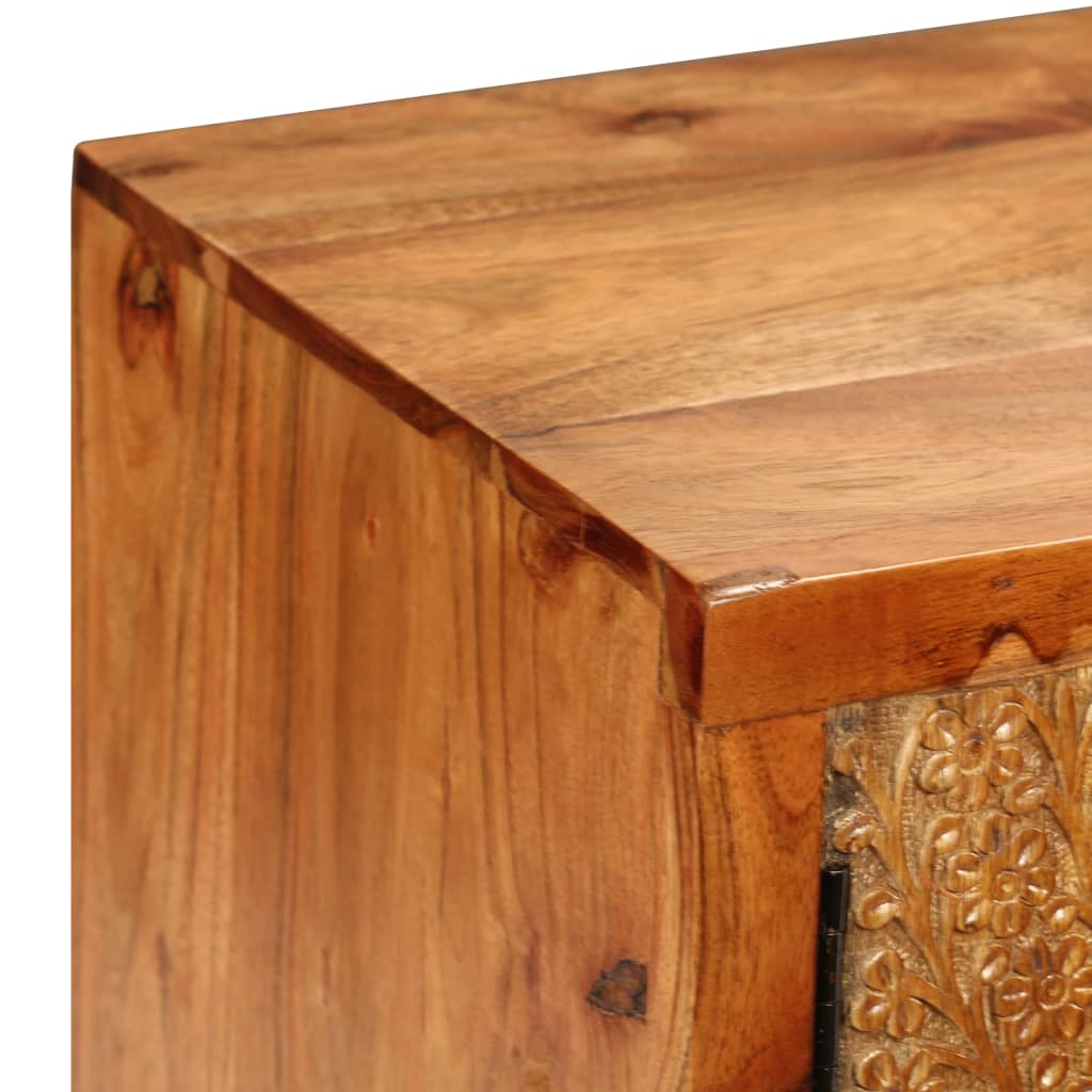 vidaXL Tv-meubel met bewerkte deuren 140x30x40 cm massief hout