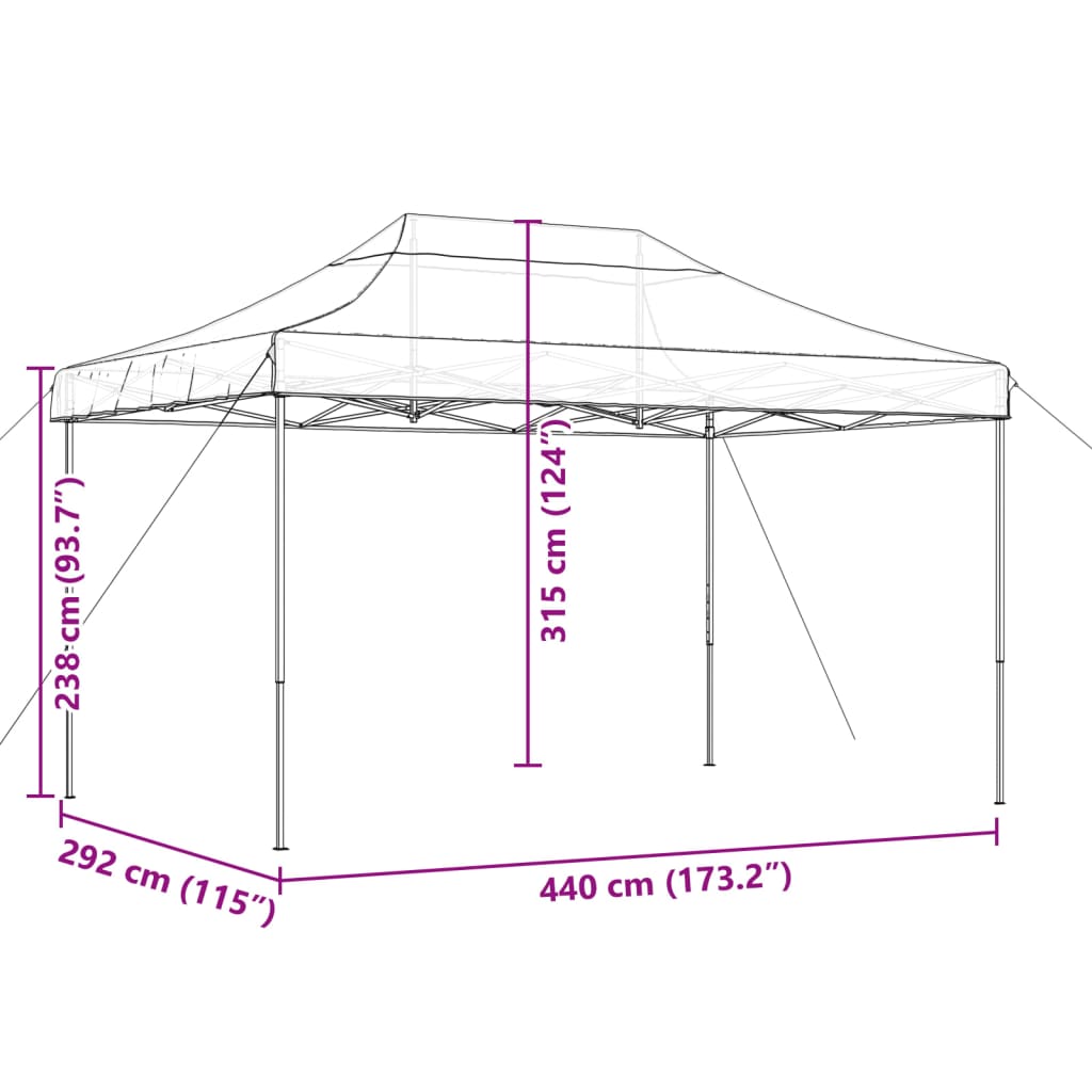 vidaXL Partytent inklapbaar pop-up 440x292x315 cm groen