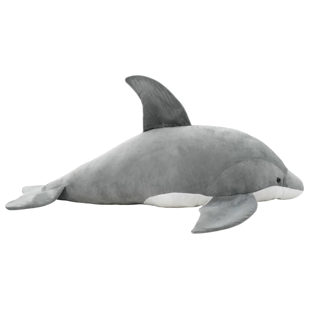 vidaXL Knuffel dolfijn pluche grijs