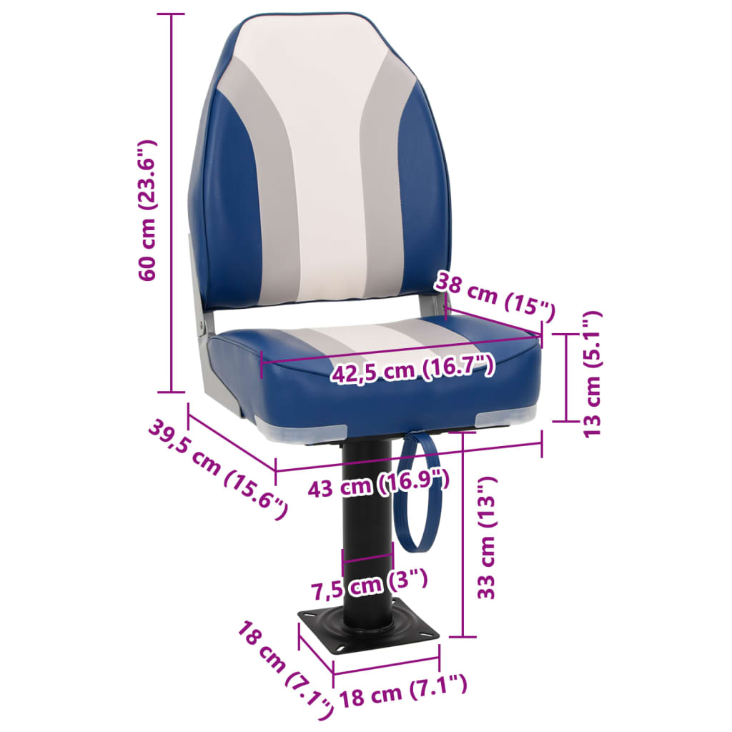 vidaXL Bootstoelen 2 st met poot 360° draaibaar