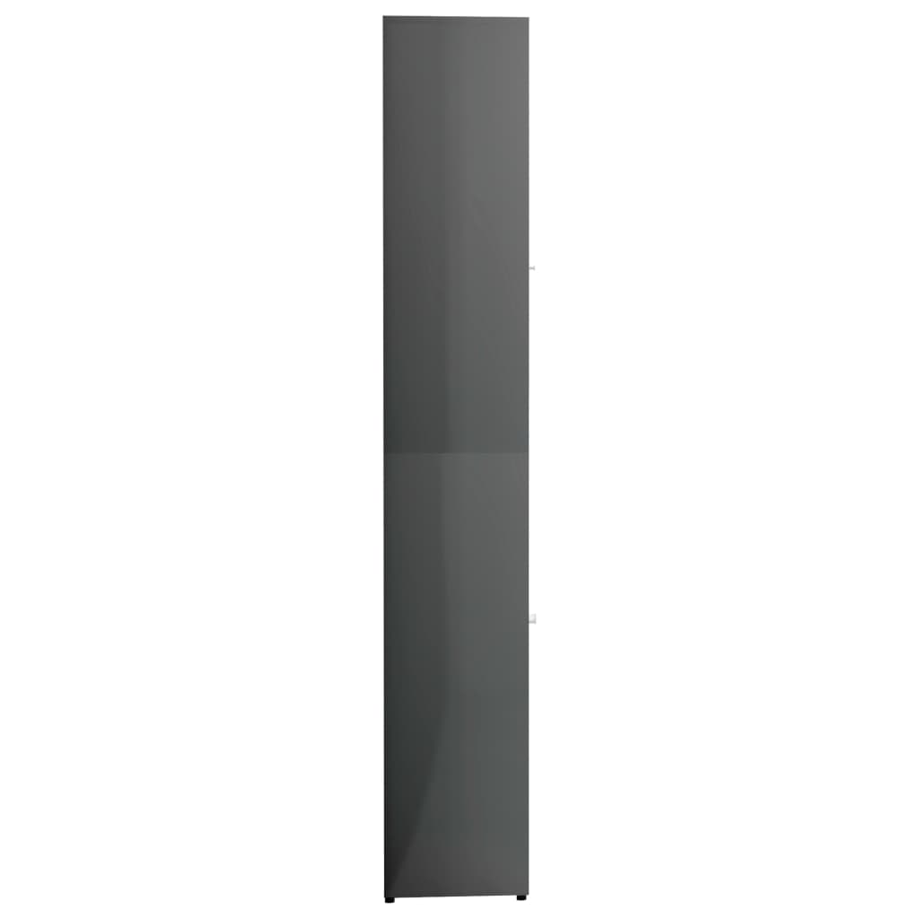 vidaXL Badkamerkast 30x30x183,5 cm spaanplaat hoogglans grijs