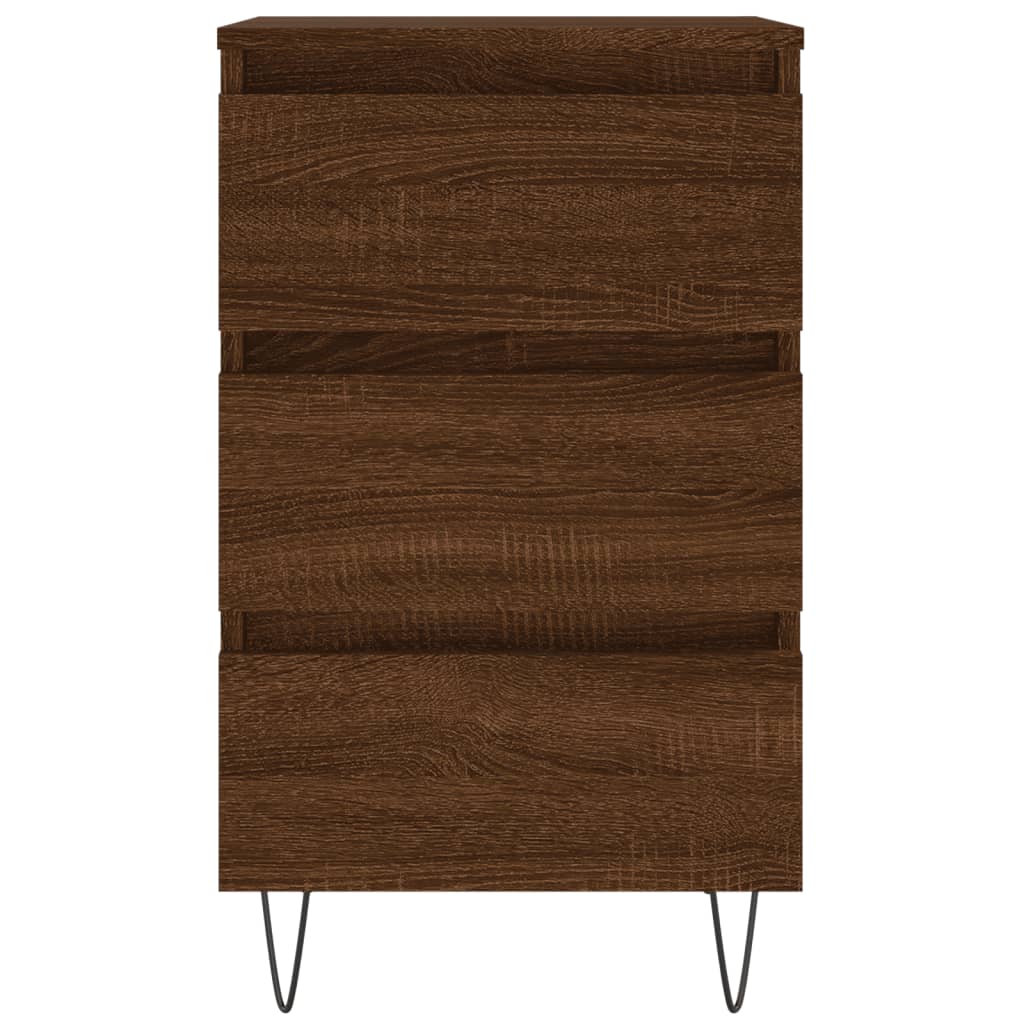 vidaXL Nachtkastjes 2 st 40x35x69 cm bewerkt hout bruin eikenkleur