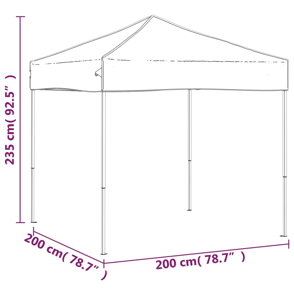 vidaXL Partytent inklapbaar 2x2 m blauw