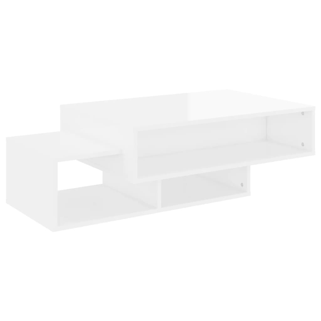 vidaXL Salontafel 105x55x32 cm bewerkt hout hoogglans wit