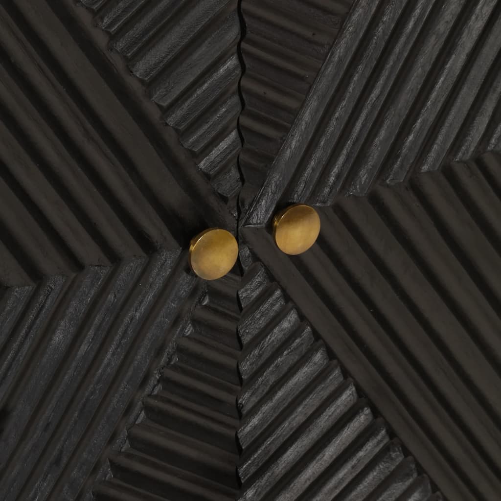 vidaXL Dressoir 55x30x76 cm massief mangohout en ijzer zwart