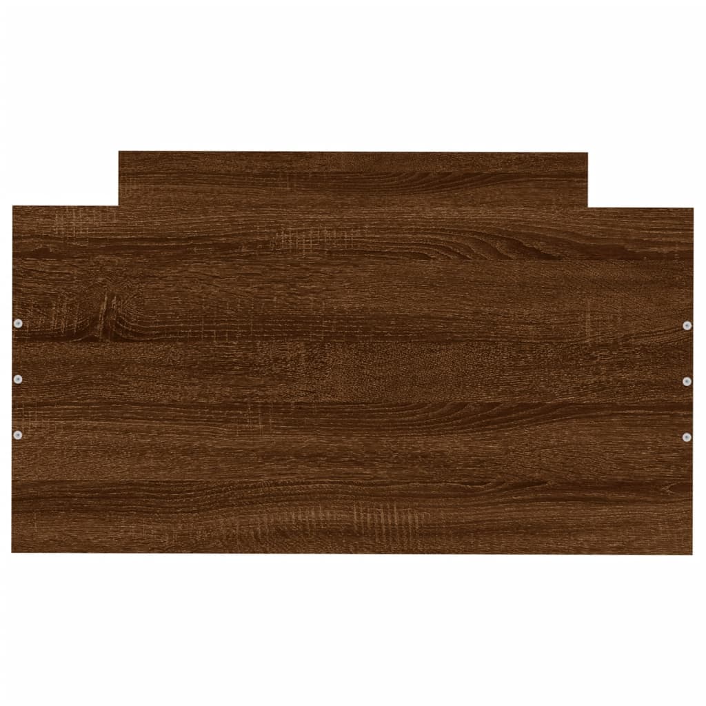 vidaXL Bedframe bewerkt hout bruineikenkleurig 75x190 cm