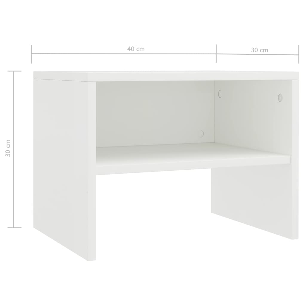 vidaXL Nachtkastje 40x30x30 cm bewerkt hout wit