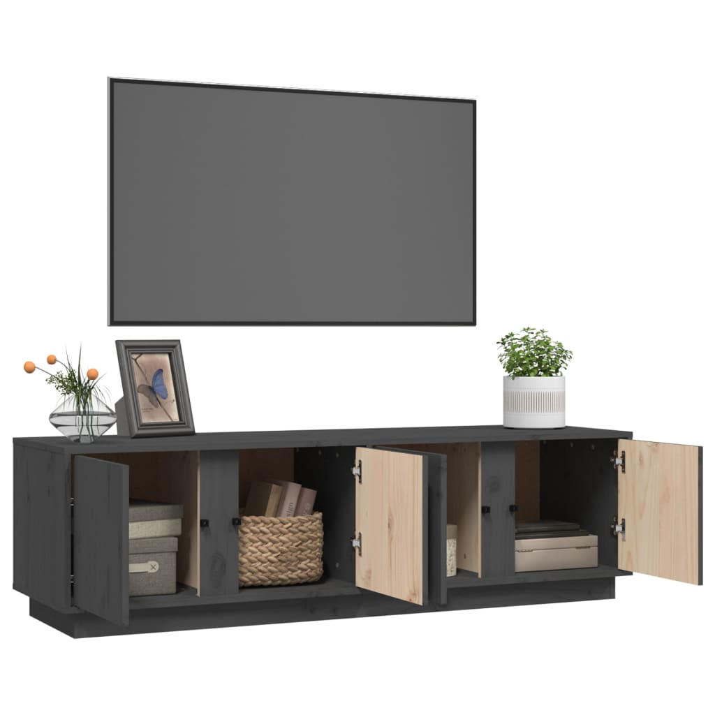 vidaXL Tv-meubel 140x40x40 cm massief grenenhout grijs
