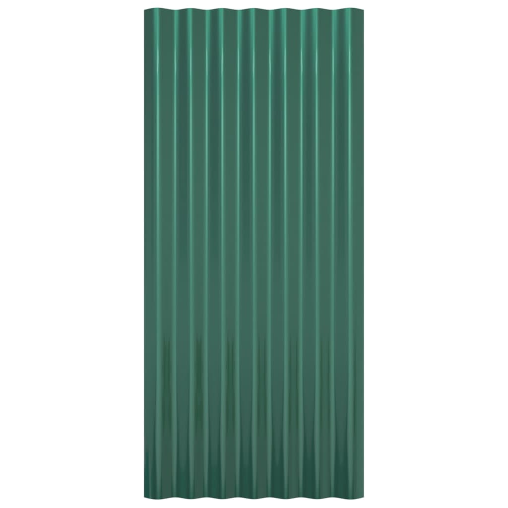 vidaXL Dakpanelen 12 st 80x36 cm gepoedercoat staal groen