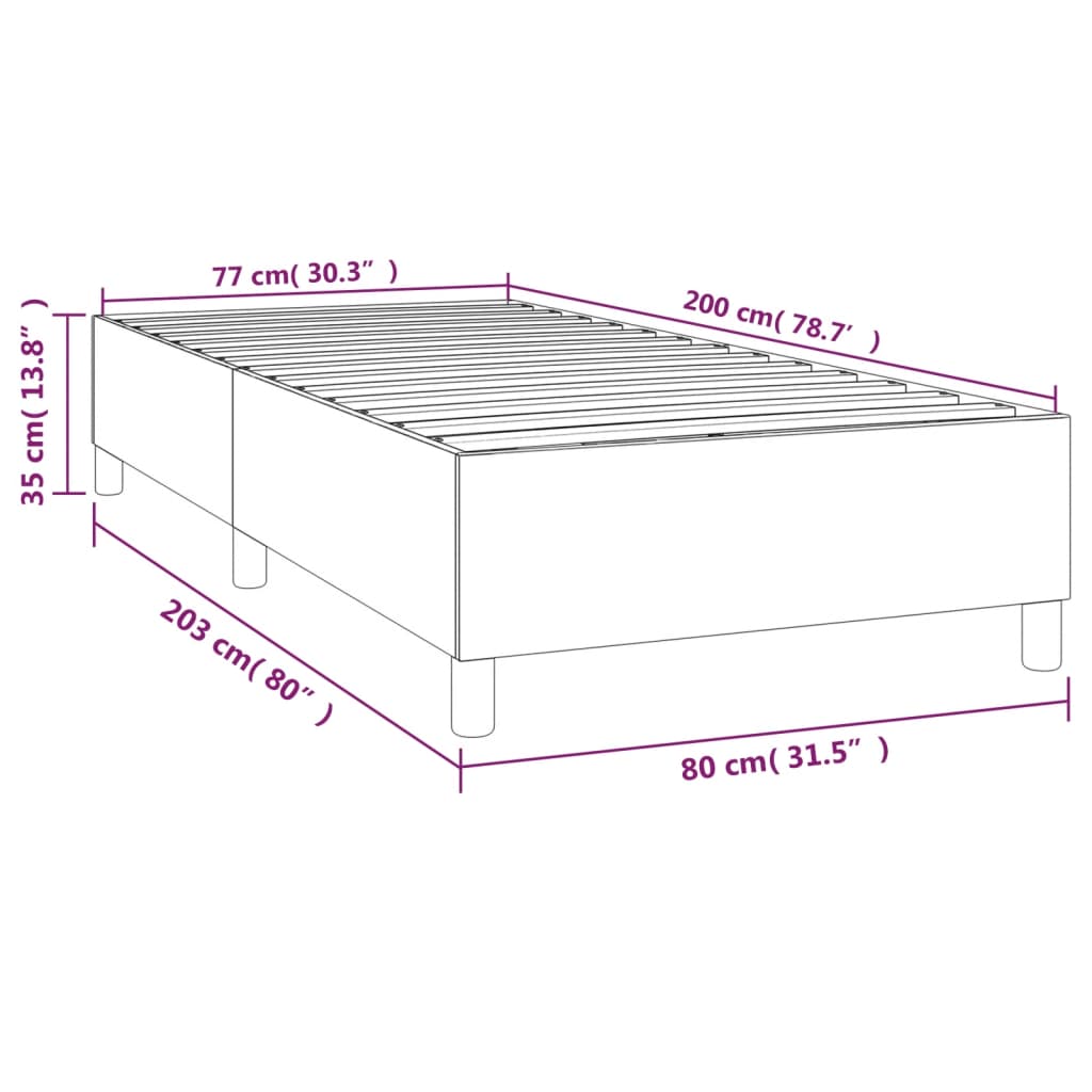 vidaXL Bedframe stof taupe 80x200 cm