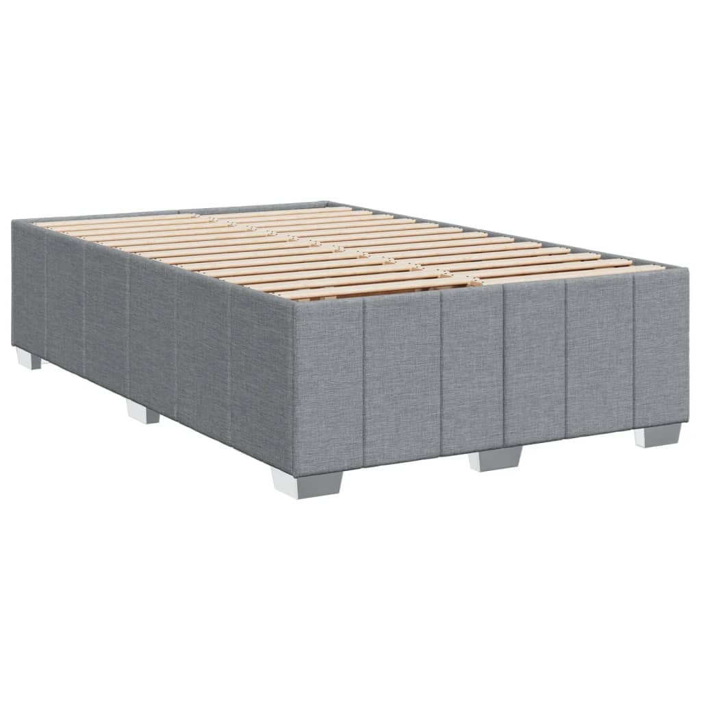 vidaXL Boxspring met matras stof lichtgrijs 120x200 cm