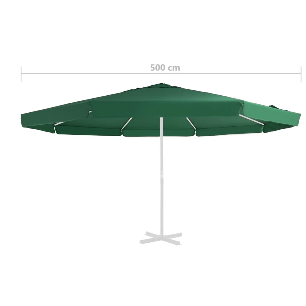 vidaXL Vervangingsdoek voor parasol 500 cm groen