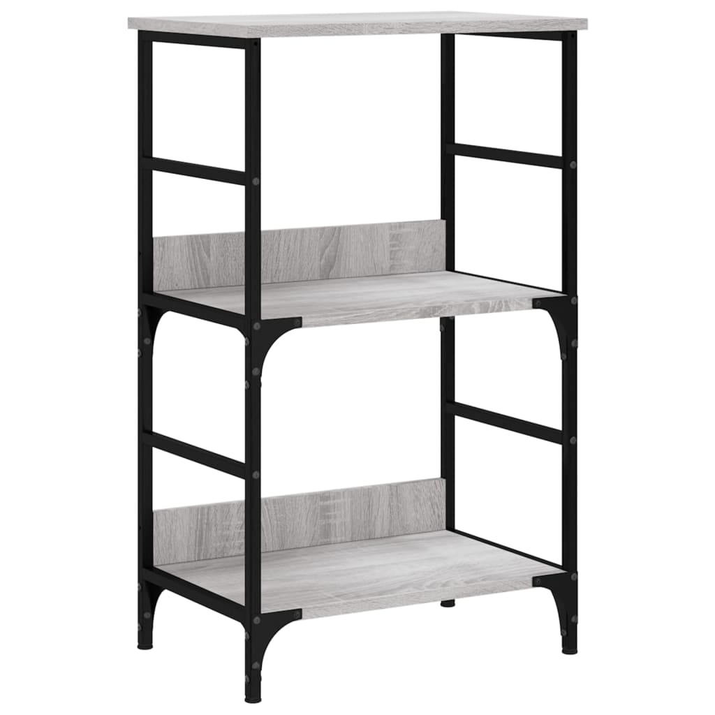 Boekenrek 78,5x33x82 cm bewerkt hout grijs sonoma eikenkleur