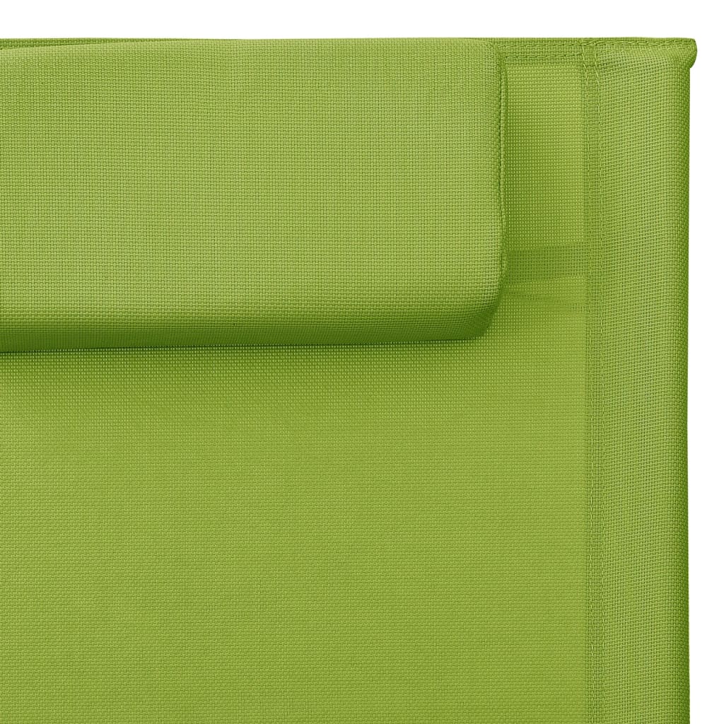 vidaXL Ligbed textileen groen en grijs