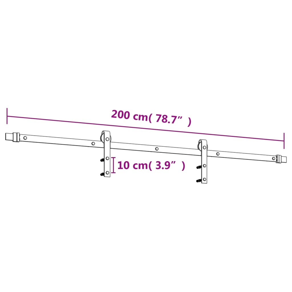 vidaXL Schuifdeur met beslag 85x210 cm massief grenenhout