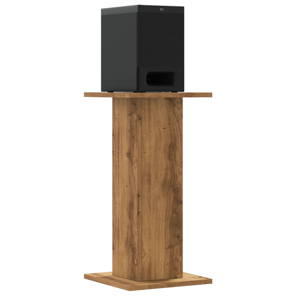 vidaXL Speakerstandaards 2 st 30x30x60 cm hout artisanaal eikenkleurig