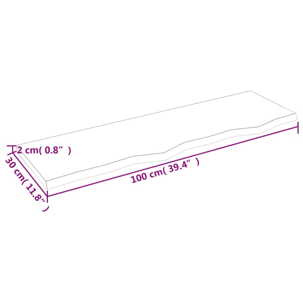 vidaXL Wandschap 100x30x2 cm behandeld massief eikenhout donkerbruin