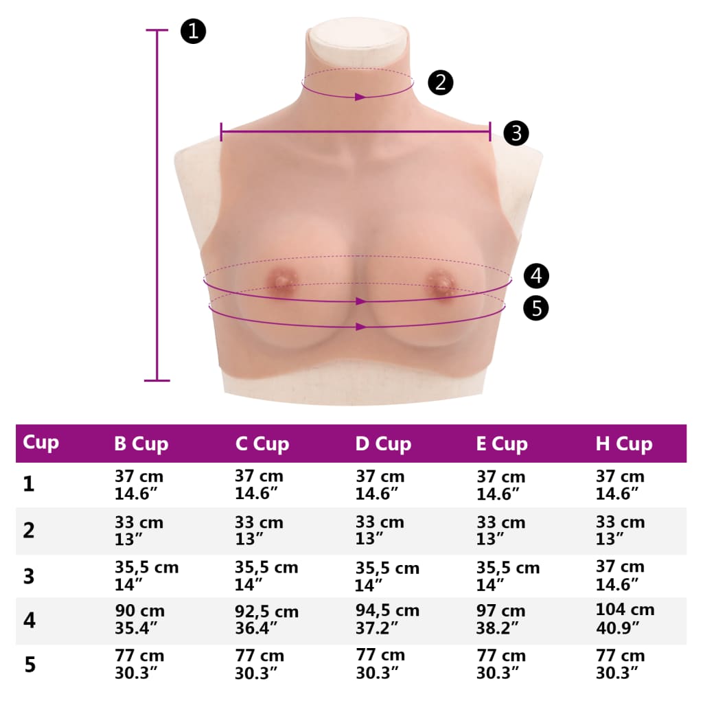 vidaXL Borstprothese C-cup silicone naturel